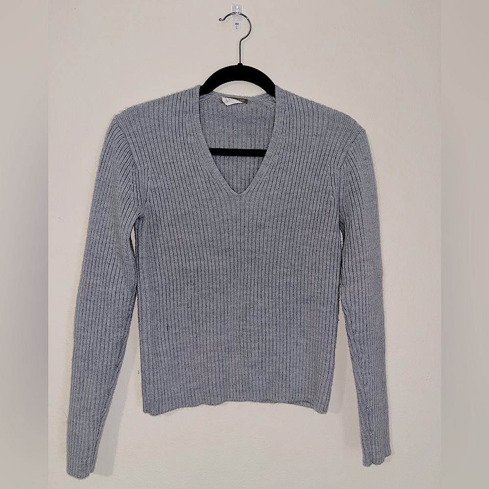 J. Crew wool v-neck sweater in gray